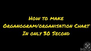 How to make Organogram Organisation Chart in only 30 Seconds [upl. by Consuelo]