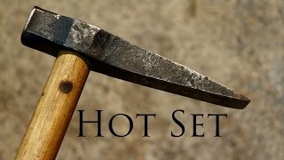 Blacksmithing  Hand Forging A Hot Set tool with handle fitting [upl. by Enelyw]