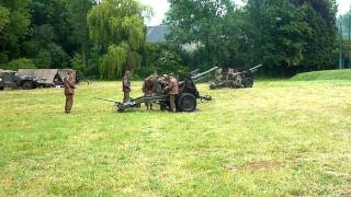 The Garrison artillery group firing 25 pounders at Tilly sur Seulles 2011 [upl. by Hsirrap]