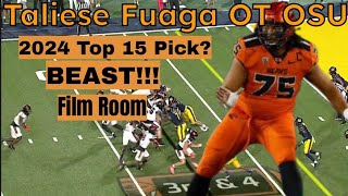 Taliese Fuaga Oregon State Right Tackle OT Film Room 2024 NFL Draft Prospect  BEAST [upl. by Carney]