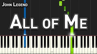 John Legend  All of Me  Easy Piano Tutorial [upl. by Nallij720]