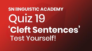 ▶️ English Grammar Quiz 19 ‘Cleft Sentences’ [upl. by Tran]