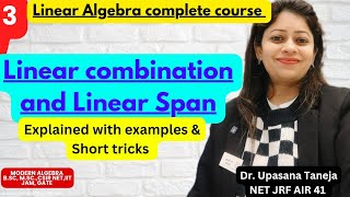 Linear combination of vectors  Linear span of vectors  Examples short tricks [upl. by Solomon]