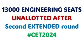 13K ENGINEERING SEATS REMAIN UNALLOTTED AFTER SECOND EXTENDED ROUNDKEA NOTIFICATION cet cet2024 [upl. by Ccasi637]