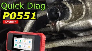 P0551 Quick Diag and repair Using the Launch CRP129e [upl. by Notgnihsaw]