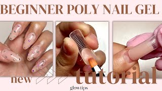 💅BEGINNER POLY NAIL GEL TUTORIAL How To Do Nail Extensions Using GLOWTIPS Poly Nail Gel CC [upl. by Aenel]