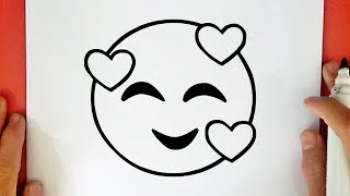 HOW TO DRAW A EMOJI WITH HEARTS [upl. by Robb]