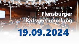 Stadt Flensburg  Ratsversammlung am 19092024 [upl. by Ahsropal]