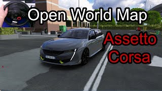 Peugeot 508  Open World Map  Assetto Corsa  Logitech gameplay [upl. by Ramey]