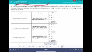 ALEKS Predicting qualitatively how entropy changes with temperature and volume [upl. by Nomla833]