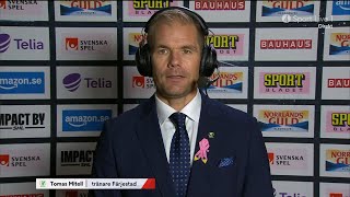 Tomas Mitell intervju efter övertidsförlusten  Färjestad BK  Frölunda HC  20241010 [upl. by Llertnov]