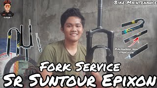 Fork service Sr Suntour Epixon  Sr Suntour Fork  DIY bike maintenance [upl. by Notac]