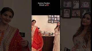 Ravina Tandon diwali celibrate with doughter rasha tandani bollywood diwali happydiwali [upl. by Eenram]