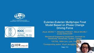 EulerianEulerian multiphase frost model based on phase change driving force [upl. by Leirrad]