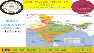 MonsoonWestern disturbanceJet stream Lecture20 Indian Geography for cdsndaafcatcapfsscexams [upl. by Nodnalb]