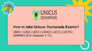 How to take Unicus Olympiads Exams  Classes 111 [upl. by Adim]