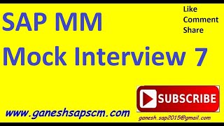 SAP MM Mock Interview 7 by Ganesh Padala  Best SAP MM Mock Interview Videos in YouTube  SAP Jobs [upl. by Ecart]