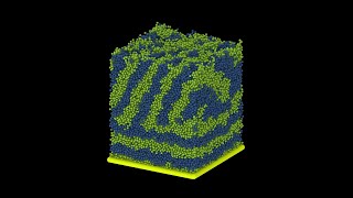 Custom LAMMPS Script Block Copolymer thin film ordering [upl. by Ainecey]