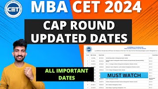 MBA CET Cap Round Dates 2024  When Mba Cet Cap Round Process Will Start [upl. by Coats200]