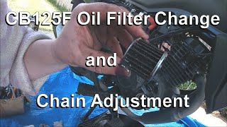 2023 Honda CB125F Oil Filter Change and Chain Adjustment  Basic Tool Service [upl. by Tterrab956]