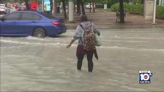 Flooding in problematic areas of Downtown Miami Brickell [upl. by Anni]