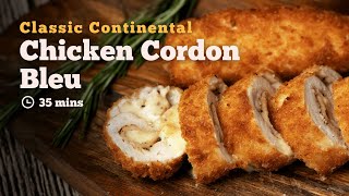 Chicken Cordon Bleu  Chicken Roulade  Cheese Stuffed Chicken  Continental Recipes  Cookd [upl. by Siulegroj461]