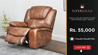 Royaloak  Naples Italian Power Motion Leather Recliner 1 Seater [upl. by Giff]