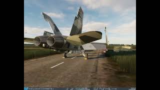 DCS FA18C Road Base Landing Shutdown And Takeoff [upl. by Keene]