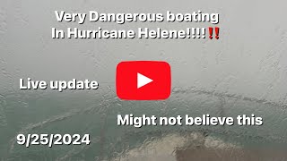 Helene Raw Footage INSANE Boat Docking in 50 Knots of Wind – Boating in a Hurricane Danger‼️ [upl. by Rumilly]