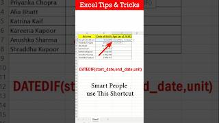 Excel Tricks🔥Calculate age of thousand people in just 10 sec😯✅ excel exceltricks excelshortcuts [upl. by Ardnauqal]