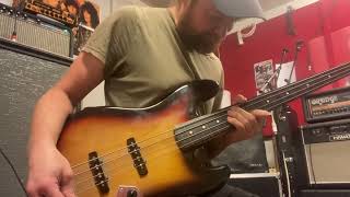 Sludge Metal Riff and Soloing with a Fretless Tokai Bass [upl. by Angy484]