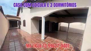 CASA EM LOTE INTEIRO NA PRAIA COM 3 QUARTOS E EDICULA EM RUA CALÇADA EDICULA [upl. by Nniuq]