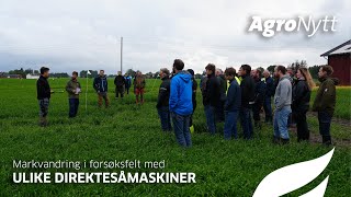 Markvandring i forsøksfelt med ulike direktesåmaskiner [upl. by Kalin]