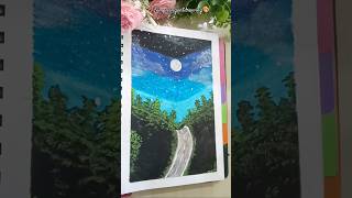 Easy ah oru moonlight velichathula oru nature drawing panalama shortsvideo shortsfeedartdrawing [upl. by Howund]