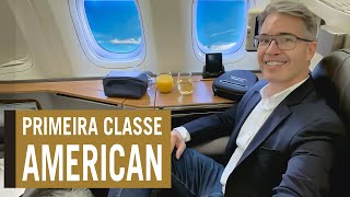 A PRIMEIRA CLASSE DA AMERICAN AIRLINES NO B777 VOANDO DE MIAMI A SÃO PAULO  Por Carioca NoMundo [upl. by Boyce992]