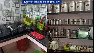 💁open Kitchen organisation ideas in Tamilkitchen countertopcleaningkitchen tourkitchen cleaning [upl. by Ahtnammas312]