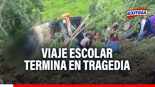 🔴🔵Viaje escolar termina en tragedia Bus que trasladaba estudiantes sufre accidente en Moyobamba [upl. by Osbourn]