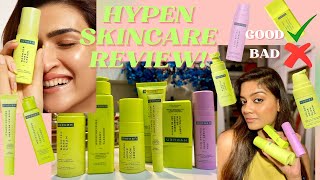 HYPEN BY KRITI SANON SKINCARE PRODUCTS REVIEW MOISTURISERRETINOL GLOW SERUM FACE WASHSUNSCREEN [upl. by Alake]