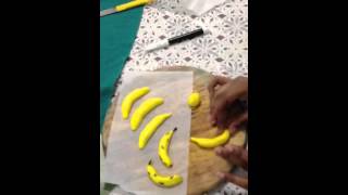 Fondant Banana tutorial [upl. by Ecyrb]