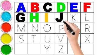 A to Z Kids rhymes collection for writing along dotted lines for toddler Alphabet ABC song ABCD [upl. by Eves]