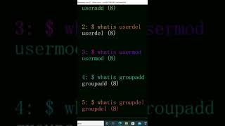 Linux The whatis for useradduserdelusermodgroupaddgroupdelgroupmod and users Command [upl. by Aneleairam402]