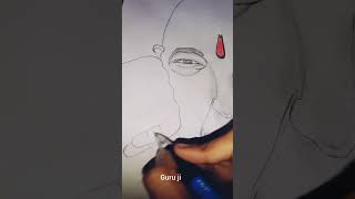 Guruji face drawing short videotrendingshort viral shortKCarts 777 [upl. by Euqitsym]