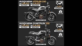 250cc Husqvarna Bikes Price Increased in India [upl. by Ecnerual]