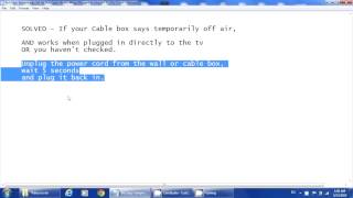 SOLVED  Cable PVR DVR box says temporarily off air Rogers Cox Comcast Satellite [upl. by Nerb81]