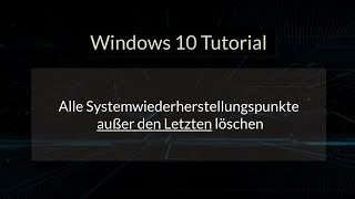 Alle Systemwiederherstellungspunkte außer den letzten Systemwiederherstellungspunkt löschen [upl. by Anial738]