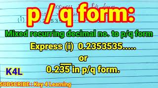 Class 9 Chapter 1 Change into pq form [upl. by Schilling]