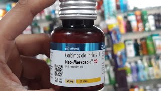 NeoMercazole 20mg tablet  Carbimazole tablet usedoseside effects पूरी जानकारी हिंदी में । [upl. by Erodisi219]