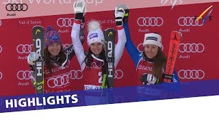 Anna Veith back on top of the podium in the 2nd SG at Val dIsère  Highlights [upl. by Tound218]