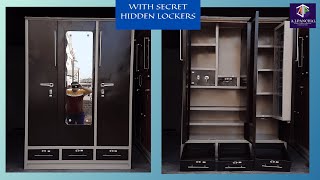 THREE DOOR ALMIRAH  WITH SECRET HIDDEN LOCKERS BY AJPANCHAL STEEL FURNITURE AND FABRICATION [upl. by Kirad]