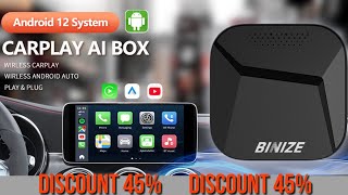 Binize Android 12 0 CarPlay Ai Box Wireless Android Auto Netflix Youtube 4G 64G For Toyota Audi Mazd [upl. by Ittak85]